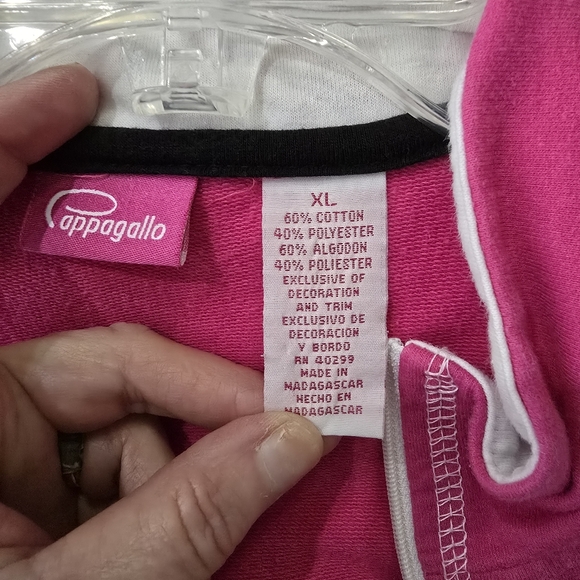 Y2K Pappagalo Pink White Trim Knit Full Zip Jacket Womens XL - Picture 12 of 12